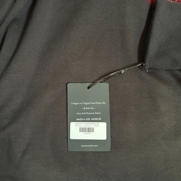 XL Lauren Moshi Delilah X Crystal Biting Lip Hoodie with Bag and Sticker - Picture 5 of 14